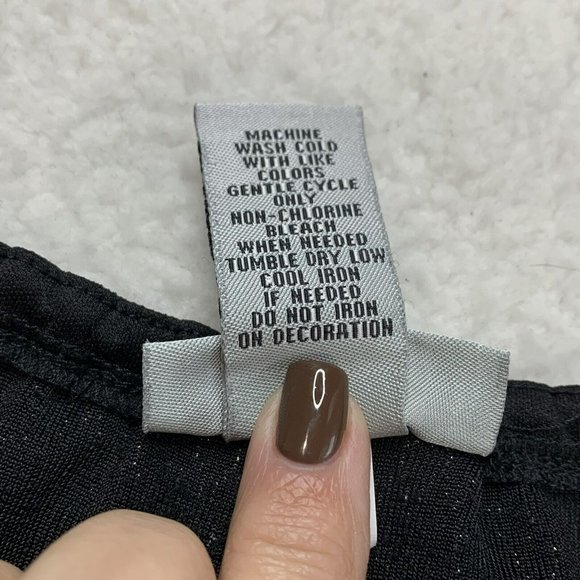 Catherines Women's 1X 18/20W Black Silver Stretch Blouse - Picture 8 of 9